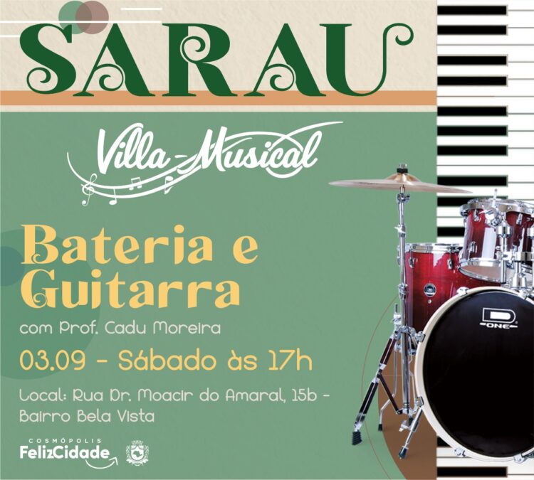Mais uma edição do Sarau do Villa acontece neste sábado (03)