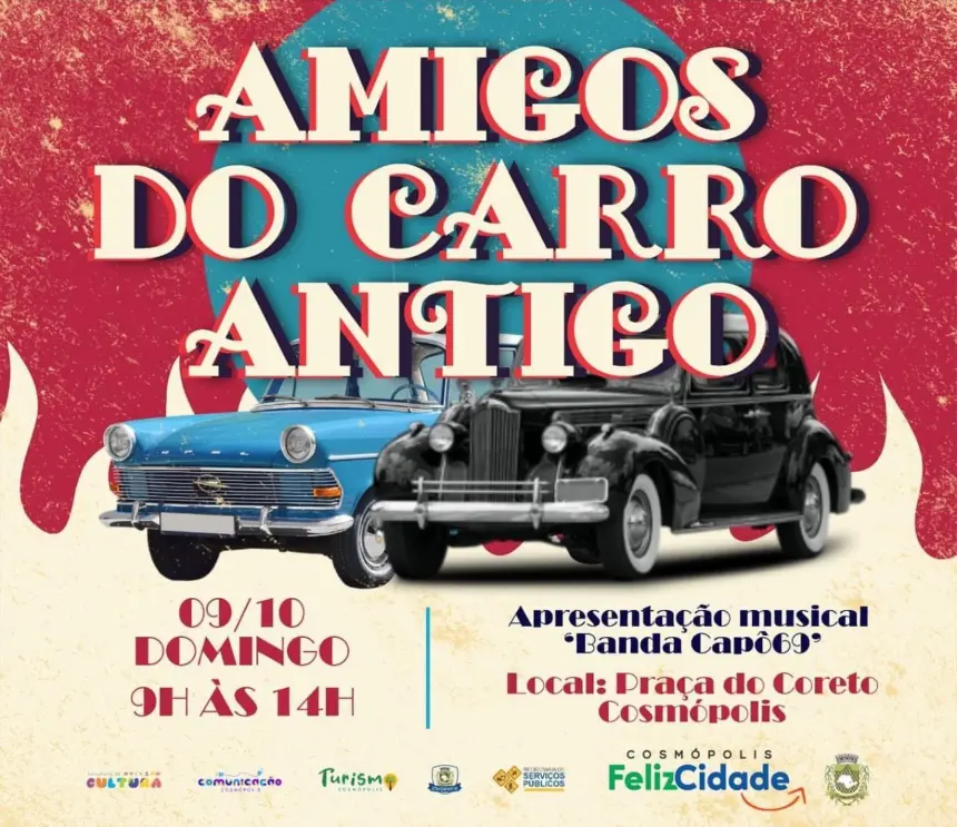 Neste domingo (09) acontece mais uma edição do ‘Amigos do Carro Antigo’