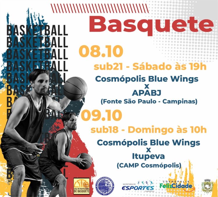 Associação Atlética Cosmópolis de Basketball Blue Wings joga neste final de semana