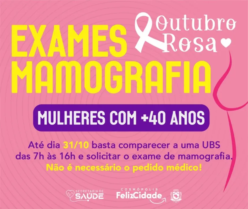 Intensificados os exames de mamografia na rede SUS