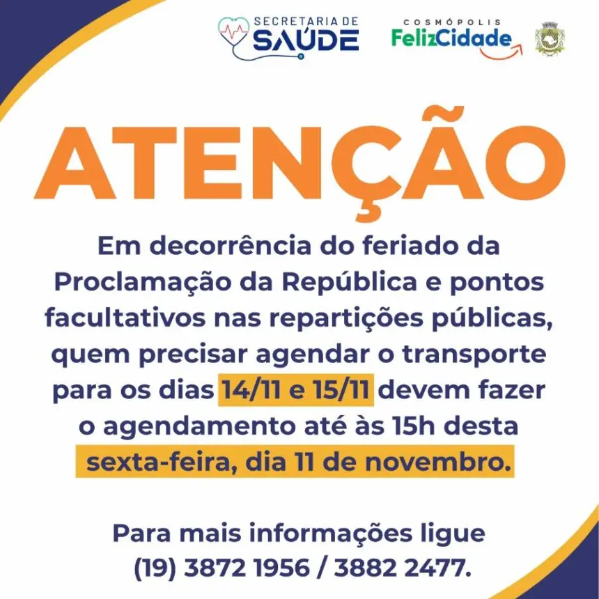 Antecipação dos agendamentos de transporte