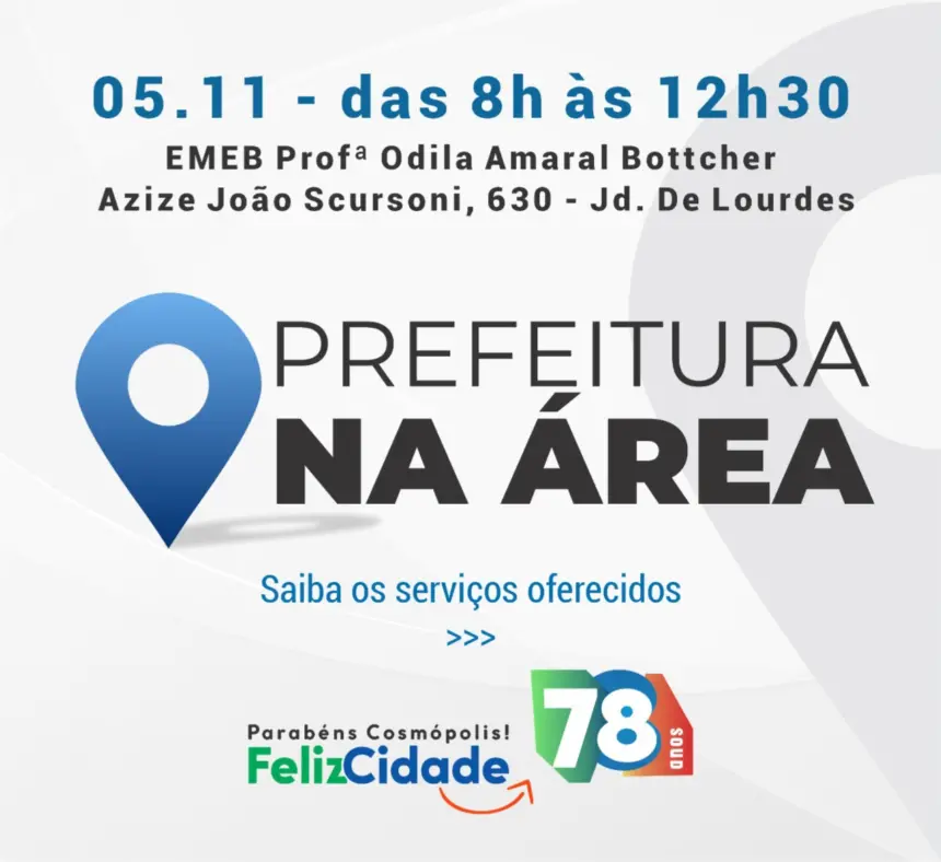 Neste sábado (05) acontece 2º Edição do ‘Prefeitura na Área’