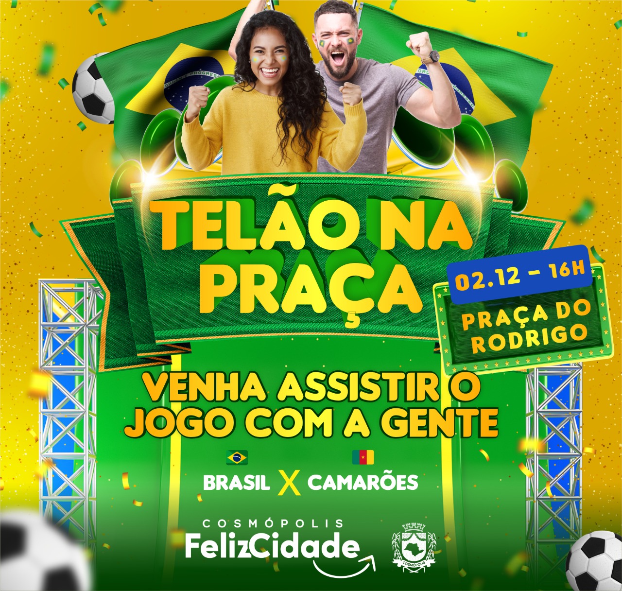 Notícia - Prefeitura de Cerquilho instala telão para os jogos do Brasil na  Copa do Mundo - Prefeitura Municipal de Cerquilho