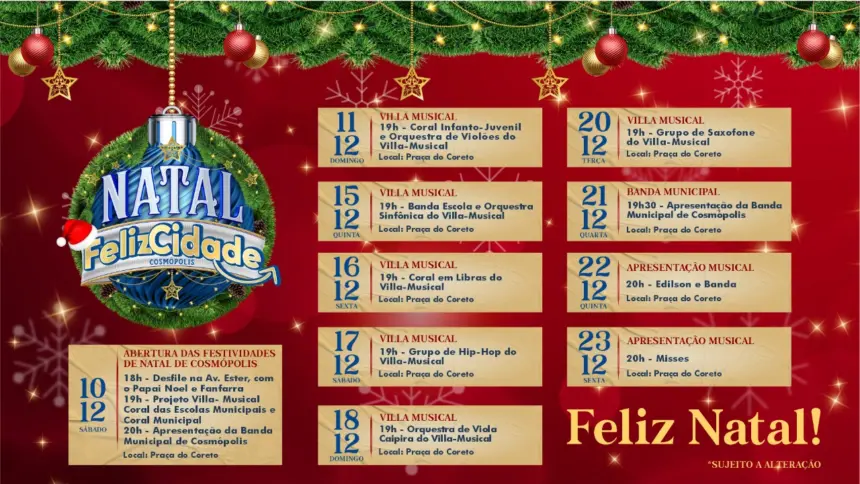 Desfile do Papai Noel abrirá a programação especial do ‘Natal FelizCidade’