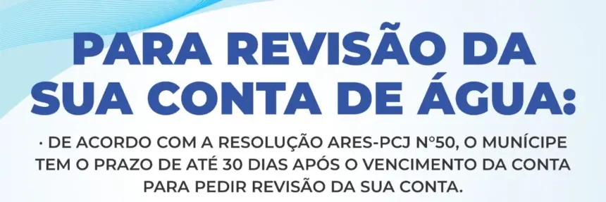 Atenção para revisão da sua conta de água