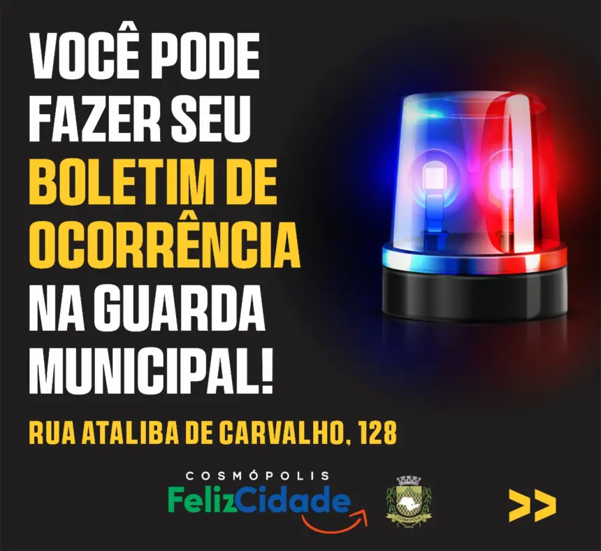 Faça o seu Boletim de Ocorrência diretamente na Guarda Municipal