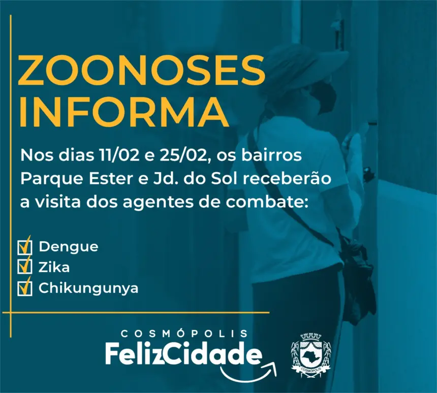 Mutirão contra a dengue, coordenado pela Zoonose, começa no sábado (11)