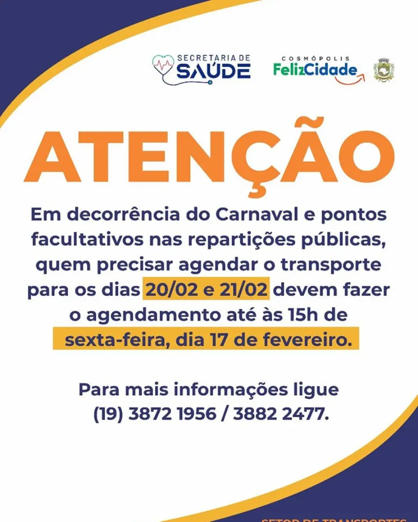 Atenção usuários do transporte