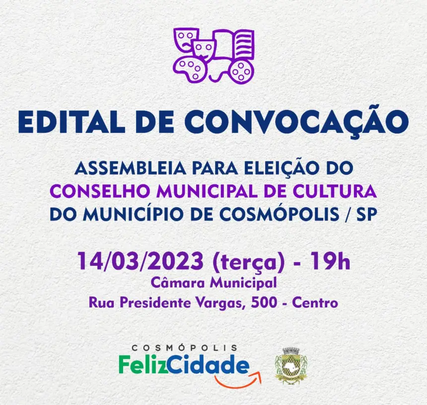 Assembleia de eleição do Conselho Municipal de Cultura