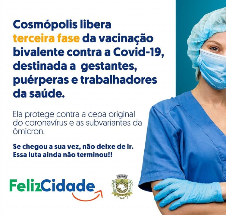 Cosmópolis avança na aplicação da Vacina Bivalente Pfizer contra a COVID-19