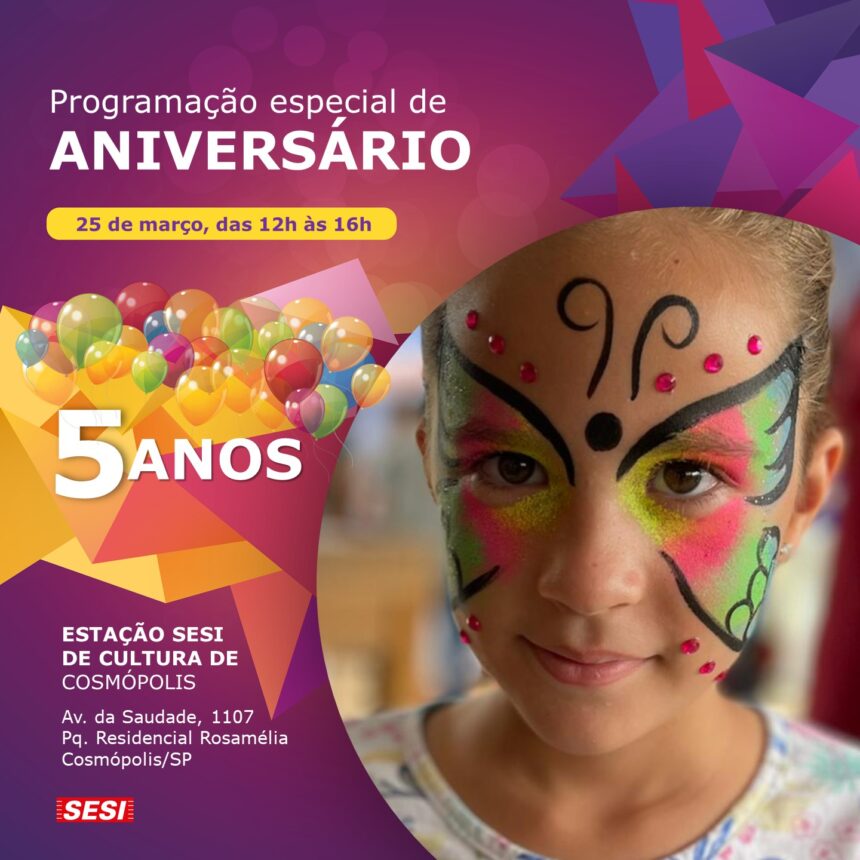 Estação SESI de Cultura comemora cinco anos em Cosmópolis