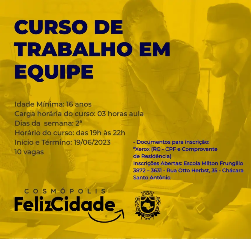 ‘EMEP Frungillo’ abre inscrições para o curso de trabalho em equipe