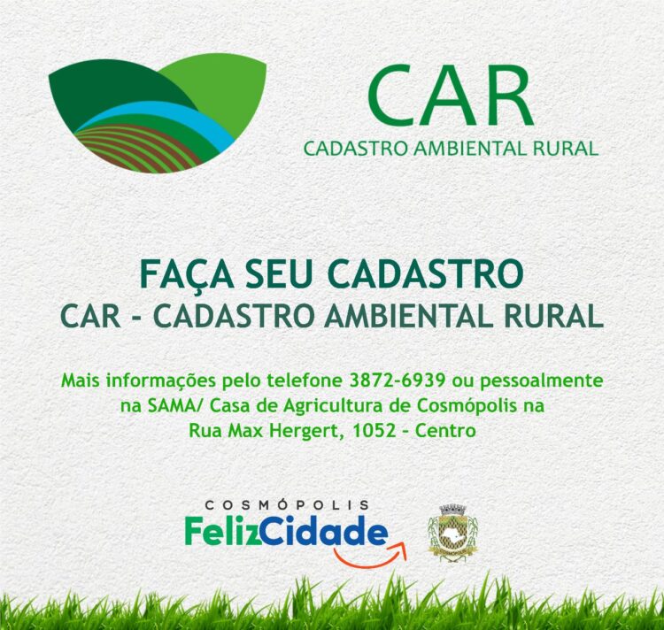 Plantão especial para o cadastro ambiental rural em Cosmópolis