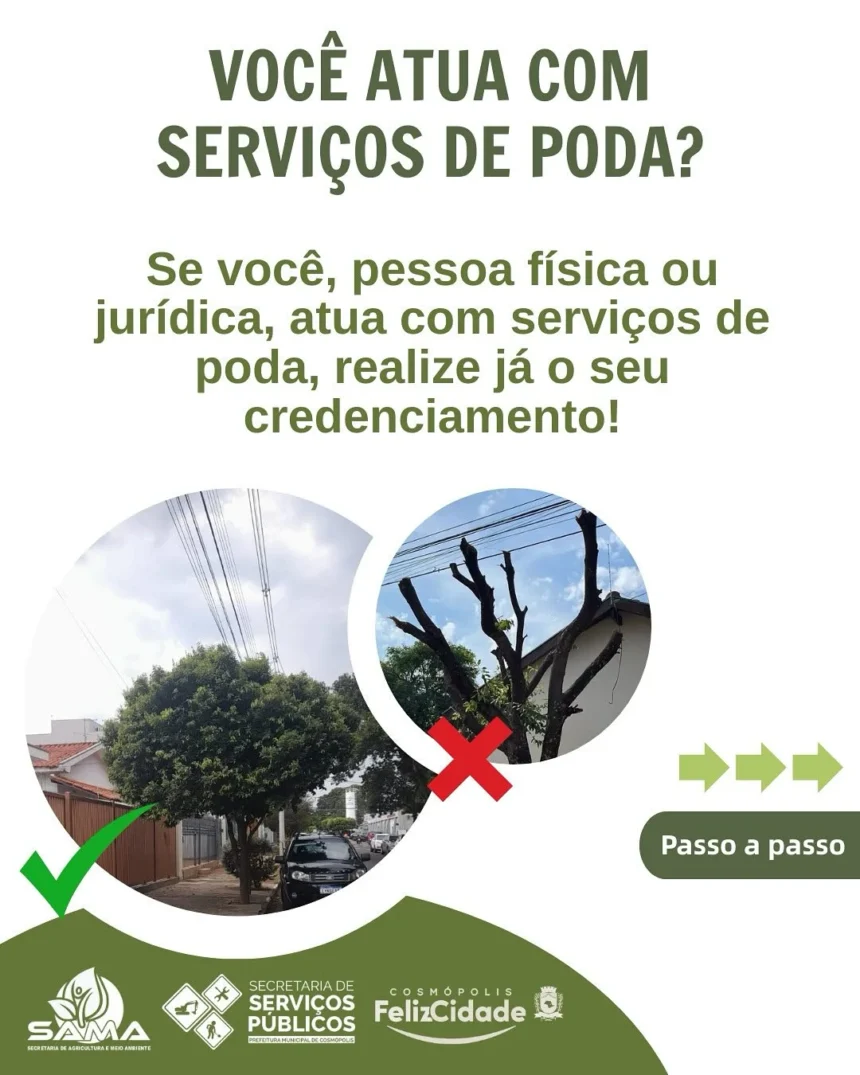 Credenciamento para serviços de poda