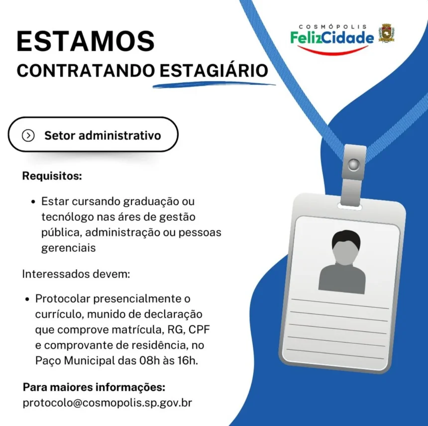 Oportunidade de estágio