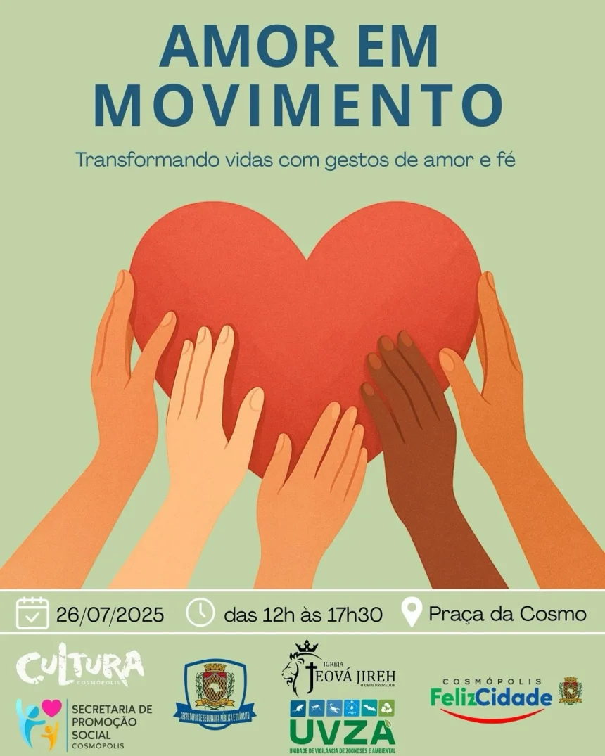 Amor em movimento acontece neste sábado (26)