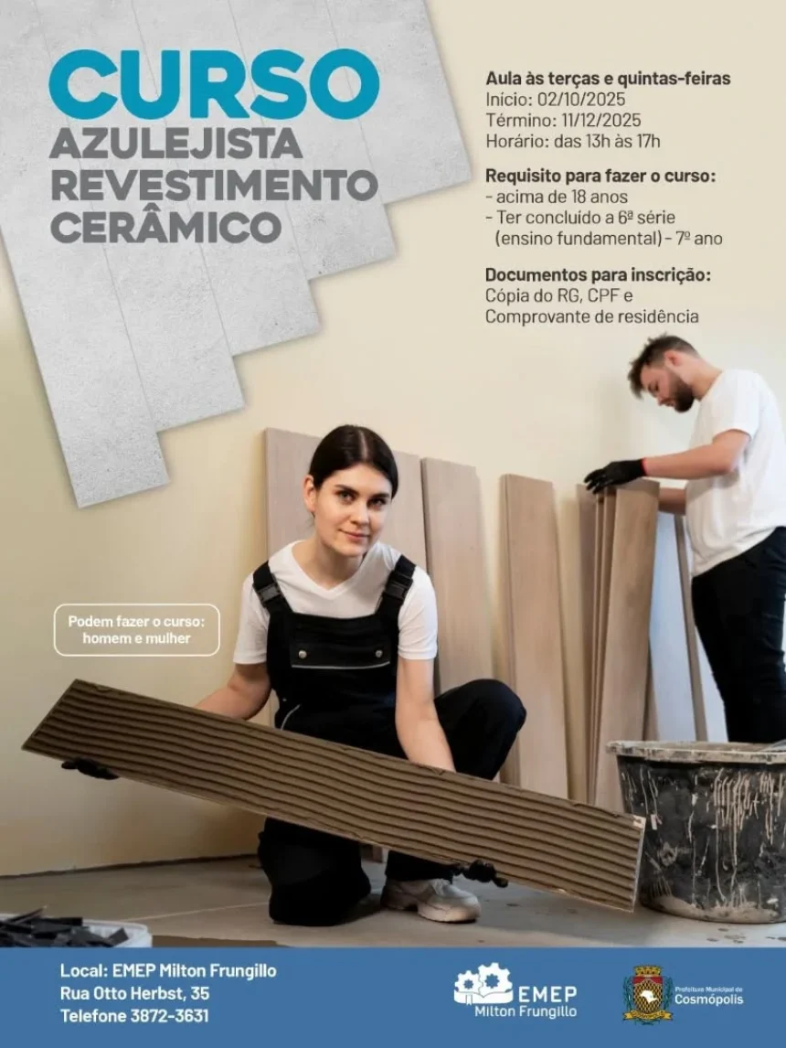 Curso- azulejista revestimento cerâmico
