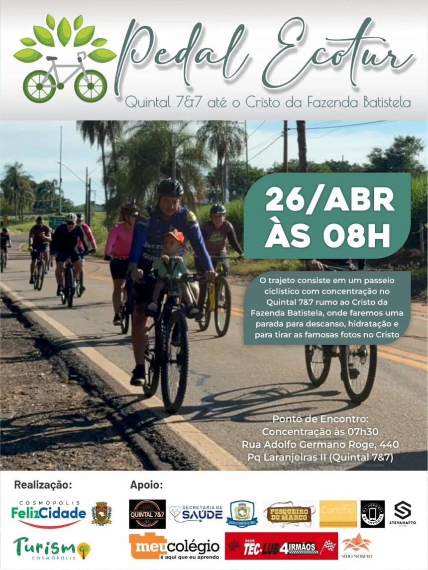 Vem aí mais uma edição do Pedal Ecotur em Cosmópolis!