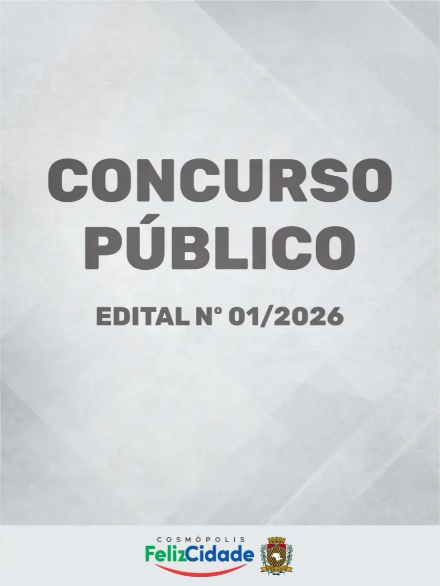 Abertas as inscrições para o Concurso Público 01/2026