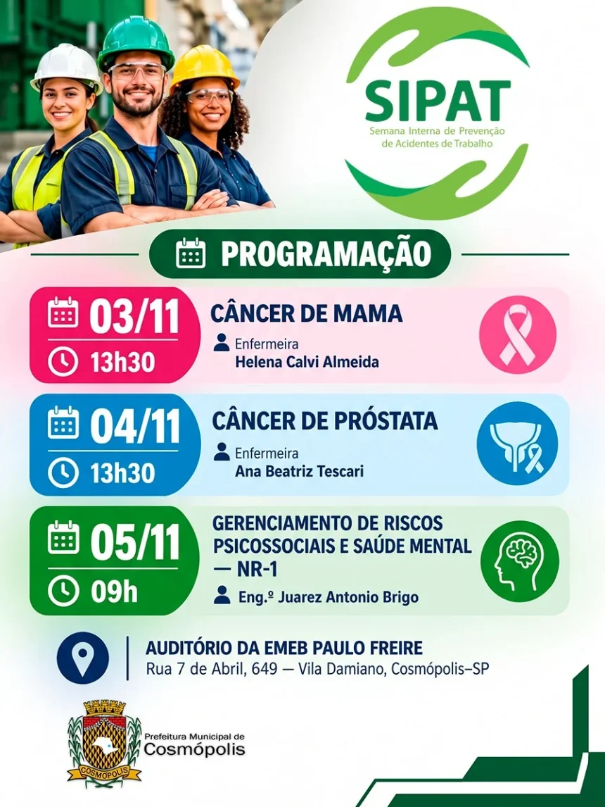 Prefeitura realiza semana interna de prevenção de acidentes de trabalho (SIPAT)